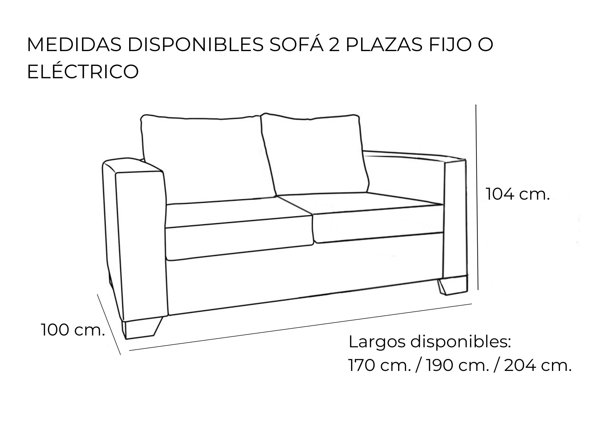 SOfa de diseño 2 o 3 plazas fijo o electrico blus acomodel